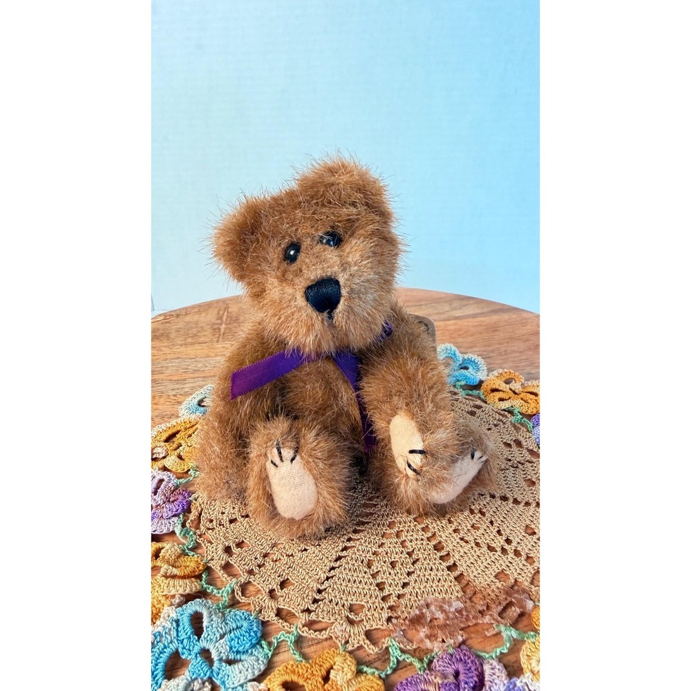 Vintage Boyds Bears Neville 6" Teddy Bear Archive Collection Purple Bow Tag